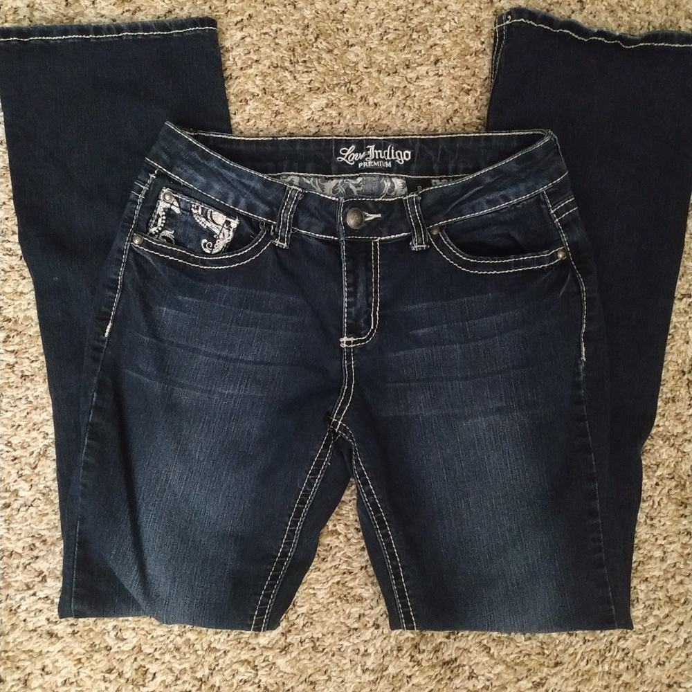 Dark blue jeans